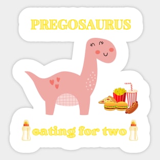 Preggosaurus cute pregnancy dinosaur for a mom to be Sticker